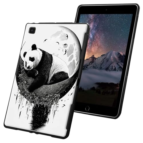 Schutzhülle für Samsung Galaxy Tab A7 Lite 2021, dünn, leicht, weiches TPU-Silikon, rutschfest, stoßfest, schwarz, Tablet-Hülle für Samsung Galaxy Tab A7 Lite 8,7 Zoll – niedlicher Panda-Mond von CGFGHHUY