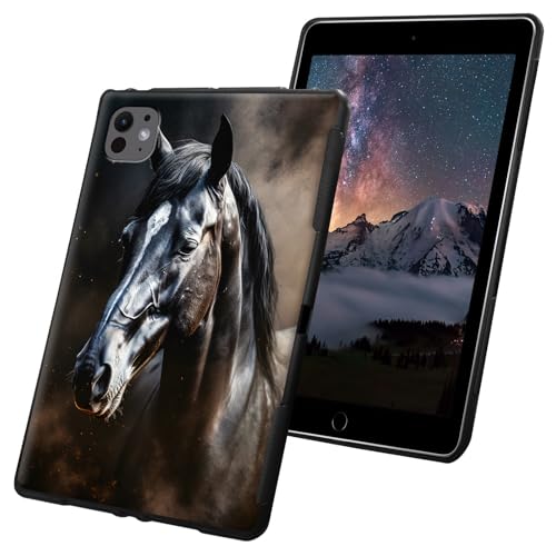 Schutzhülle für iPad Air 13 Zoll, M2 für iPad Pro 13 Zoll, 2024, 7. Generation, M4, dünn, leicht, weiches TPU-Silikon, rutschfest, stoßfest, schwarz, Motiv: süßes Wildpferd Schutzhülle für iPad Air 13 Zoll, M2 für iPad Pro 13 Zoll, 2024, 7. Generation, M4, dünn, leicht, weiches TPU-Silikon, rutschfest, stoßfest, schwarz, Motiv: süßes Wildpferd von CGFGHHUY
