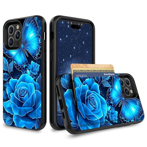 Schutzhülle für iPhone 16 Pro Max 17,5 cm (6,9 Zoll) 2024, Hybrid-Schutzhülle mit Kartenhalter, Hybrid-Hülle, zweilagig, weiches Silikon, harter Polycarbonat, versteckte Ausweise, Kreditkarte von CGFGHHUY