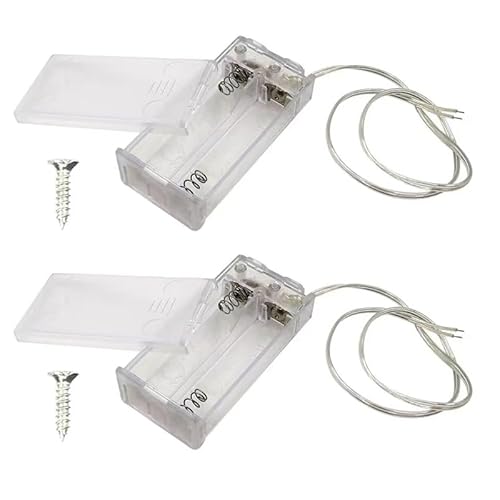 CGNRONEAU 2 AA-Batteriehalter mit Schalter, 2 Stück 4,5 V Batteriehalter mit Schalter, 2 x 1,5 V AA-Batteriehalter und Schalter für LED-Lichterkette zum Selbermachen oder Befestigen CGNRONEAU 2 AA-Batteriehalter mit Schalter, 2 Stück 4,5 V Batteriehalter mit Schalter, 2 x 1,5 V AA-Batteriehalter und Schalter für LED-Lichterkette zum Selbermachen oder Befestigen von CGNRONEAU