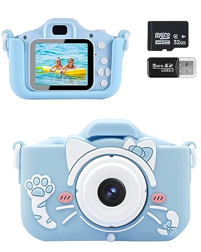 Kinderkamera, 2,0-Zoll Kinder Digitalkamera, 20MP/1080P wiederaufladbare Selfie-Kamera, mit 32G SD-Karte, Kartenleser, geeignet Weihnachten Spielzeug für Mädchen und Jungen im Alter von 3 bis 12 von CGSGDK