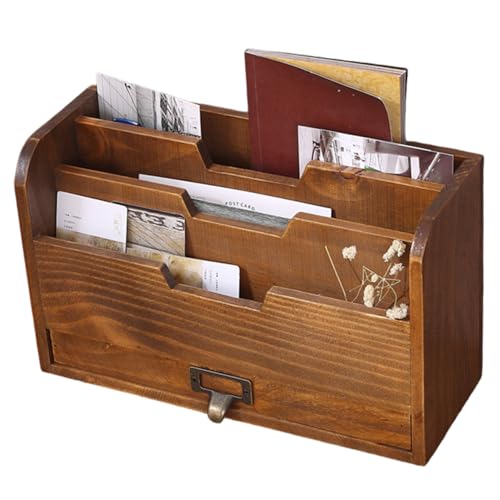 Buchstabenregal Holz 3 Fachbriefhalter mit Schubladen Brown Desktop Organizer für Dateiordner Mails Umschläge Buchstabenregal Holz 3 Fachbriefhalter mit Schubladen Brown Desktop Organizer für Dateiordner Mails Umschläge von CGTQROVR