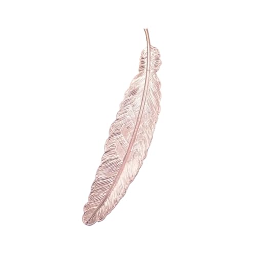 Lesezeichen Metall 10pcs Retro Metal Feather Bookmark Bookmark Beautiful Handmade Feather Pendants Bookmark Student DIY Metal Feather Bookmarks(Pink) von CGUOHU