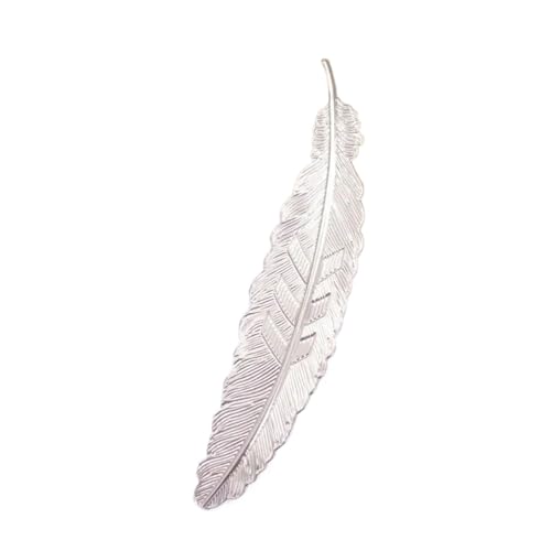 Lesezeichen Metall 10pcs Retro Metal Feather Bookmark Bookmark Beautiful Handmade Feather Pendants Bookmark Student DIY Metal Feather Bookmarks(Rose gold) von CGUOHU