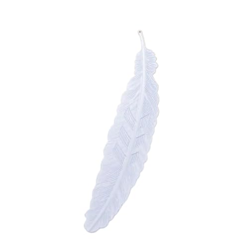 Lesezeichen Metall 10pcs Retro Metal Feather Bookmark Bookmark Beautiful Handmade Feather Pendants Bookmark Student DIY Metal Feather Bookmarks(White) von CGUOHU