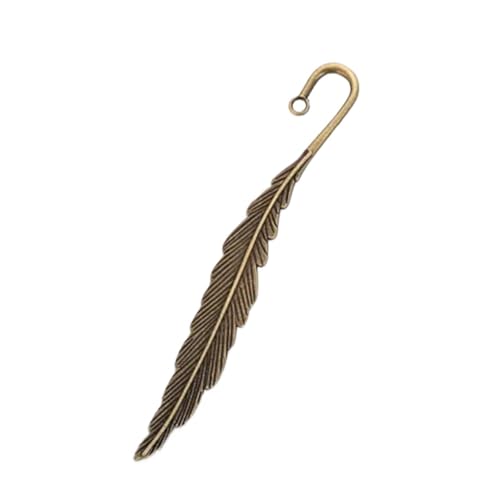 Lesezeichen Metall 2 Pcs Retro Bookmark Metal Feather Bookmark Creative Feather Shape Metal Book Mark Page For Reading DIY Gifts Stationery Metal Feather Bookmarks(Retro Cyan) von CGUOHU