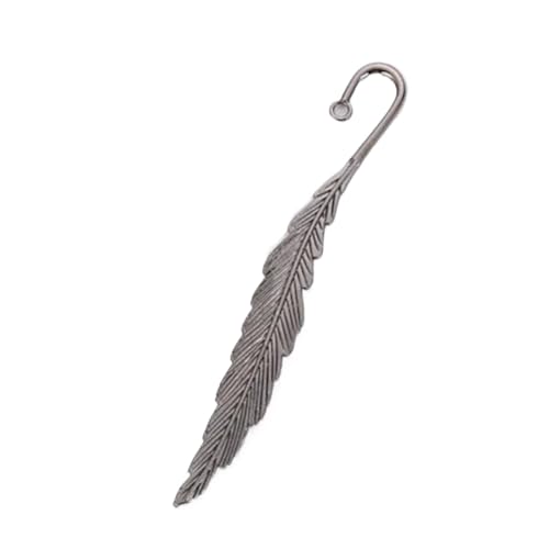Lesezeichen Metall 2 Pcs Retro Bookmark Metal Feather Bookmark Creative Feather Shape Metal Book Mark Page For Reading DIY Gifts Stationery Metal Feather Bookmarks(Retro Silver) von CGUOHU