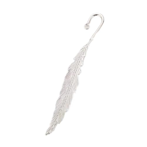 Lesezeichen Metall 2 Pcs Retro Bookmark Metal Feather Bookmark Creative Feather Shape Metal Book Mark Page For Reading DIY Gifts Stationery Metal Feather Bookmarks(Silver) von CGUOHU