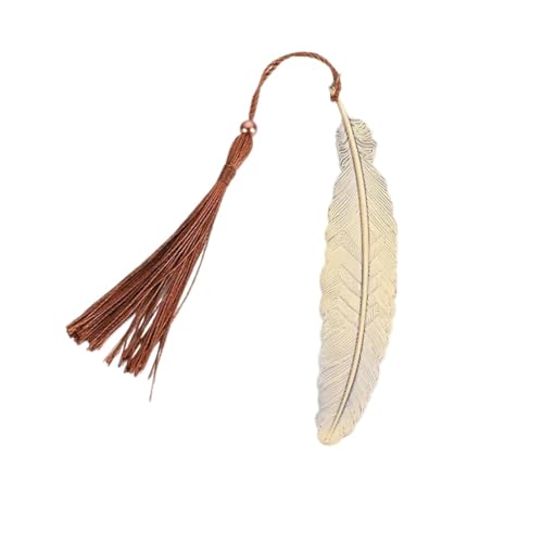 Lesezeichen Metall 2pc Retro Feather Long Tassel Bookmark School Tool Creative Stationery Gift Student Metal Bookmark Metal Feather Bookmarks(Cyan) von CGUOHU