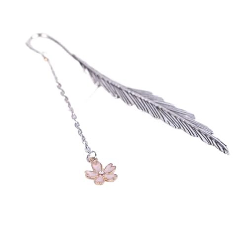 Lesezeichen Metall 2pcs Metal Feather Bookmark Book Tool Marque Page Cute Book Mark Metal Bookmark Student Bookmark Metal Feather Bookmarks(Flower) von CGUOHU