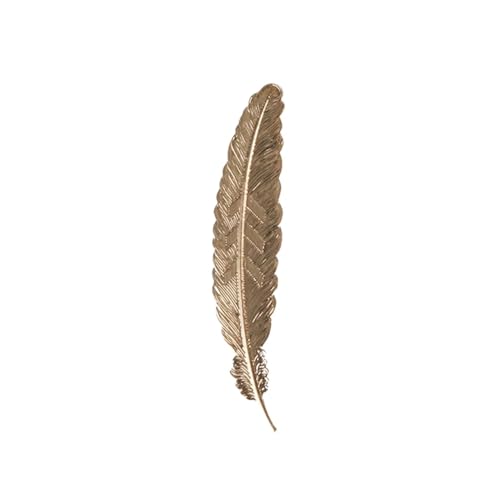 Lesezeichen Metall 8 Pcs Retro Metal Feather Bookmark Beautiful Cool Book Page Mark Student Stationery School Office Supplies Metal Feather Bookmarks(Champagne Gold) von CGUOHU