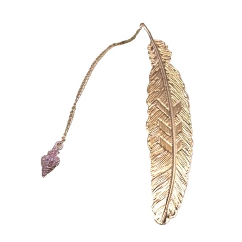 Lesezeichen Metall Cute Metal Feather Bookmark Novelty Book Reading Item Creative Gift For Students Stationery Teacher Supplies Metal Feather Bookmarks(Conchs) von CGUOHU