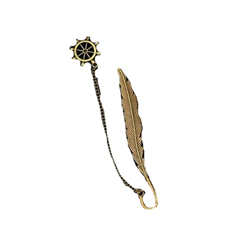 Lesezeichen Metall Retro Feather Bookmark Wheel Helm Pendant Book Clip Teacher Bookmarks For Books Book Mark Metal Feather Bookmark Metal Feather Bookmarks(Oar) von CGUOHU