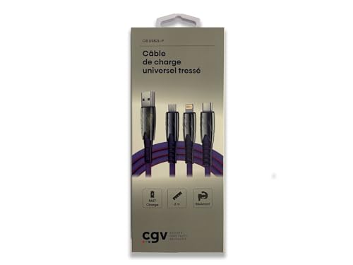 CGV CB USB2L P Verstärktes USB Ladekabel Oktopus Ladekabel 2 Meter Länge Geflochten Schnellladung USB-A Stecker auf USB-C Micro oder Lightning Anti Knickschutz CGV CB USB2L P Verstärktes USB Ladekabel Oktopus Ladekabel 2 Meter Länge Geflochten Schnellladung USB-A Stecker auf USB-C Micro oder Lightning Anti Knickschutz von CGV