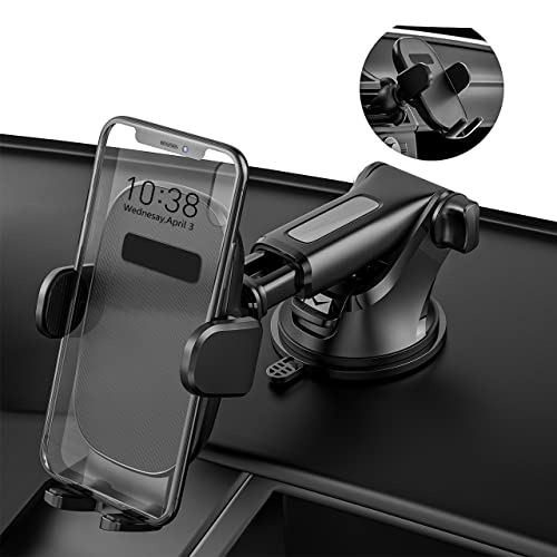 CGZZ Kfz-Handyhalterung, Autohalterung für Armaturenbrett, Windschutzscheibe, Lüftungsschlitz, 2-in-1-Handyhalterung mit verstellbarem Arm, Drehverschluss-Clip und starkem Saugnapf, kompatibel mit von CGZZ