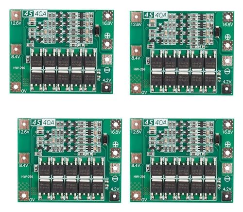 PCB Platte PCB Lade-Schutzteile Zubehör 4X 4S 40A Li-Ionen-Lithiumbatterie 18650 Ladegerät PCB-Schutzplatine for Bohrmotor 14,8 V 16,8 V Lipo-Zellenmodul von CHAASDEOM