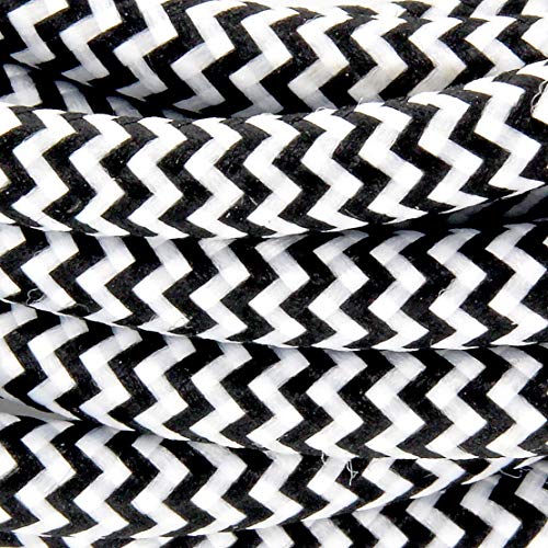 CHACON Zweifarbiges Textilkabel – 3 m – Schwarz/Weiß von CHACON