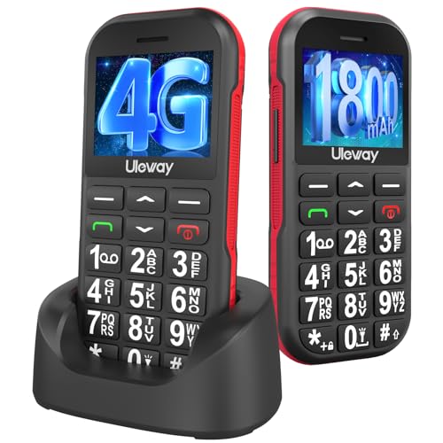 4G Seniorenhandy Mobiltelefon Ohne Vertrag,Senioren Handy mit Große Tasten,1800mAh Lange Standby Rentner Handy Großtastenhandy mit USB-C, SOS-Funktion,Taschenlampe,Ladestation,Verwendung der Nano-SIM von CHAKEYAKE