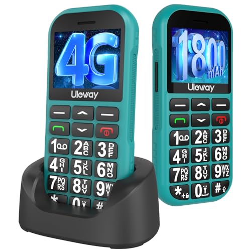 CHAKEYAKE 4G Seniorenhandy Mobiltelefon Ohne Vertrag mit Große Tasten,1800mAh Lange Standby Rentner Senioren Handy Großtastenhandy mit USB-C, SOS-Funktion,Taschenlampe,Ladestation, Nutzen Nano-SIM von CHAKEYAKE