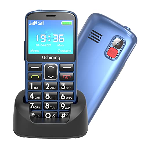 CHAKEYAKE Big Button Handy für ältere Menschen einfach zu bedienen Basic Handy Dual SIM Free Unlocked Senior Handy mit SOS-Notfall-Taste, Ladestation, Hörgerät kompatibel (HAC) von CHAKEYAKE