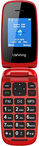 CHAKEYAKE Seniorenhandy ohne Vertrag, Klapphandy Mobiltelefon mit Großen Tasten, 2G GSM Handy für Senioren mit 1.7 Zoll Farbdisplay, Dual SIM, SOS Notruftaste, Taschenlampe (Rot) von CHAKEYAKE