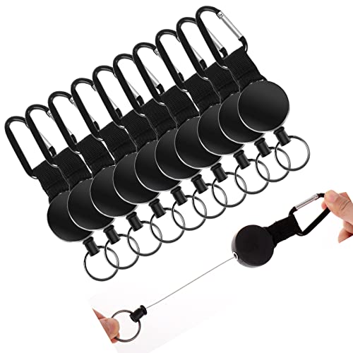 10 StüCk Einziehbarer SchlüSselband Mit 60cm Retractable Reel SchlüSselanhäNger Kartenhalter Einziehbare AusweishüLle von ＣＨＡＭＥＥＮ