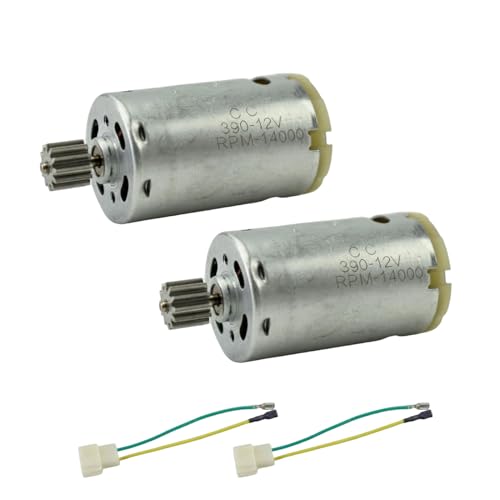 CHANCS 2PCS RS390 Elektromotor DC 12V 14000RPM 12 Gear Teeth Motor für Spielzeugauto Zubehör Dreirad Motorrad Kinderwagen mit Ersatz RS-380 von CHANCS