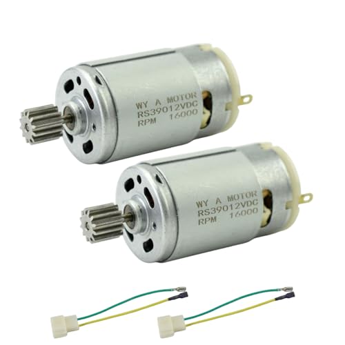 CHANCS 2PCS RS390 Elektromotor DC 12V 16000RPM 12 Gear Teeth Motor für Drei-Rad-Motorrad-Kinderwagen mit Ersatz RS-380 von CHANCS