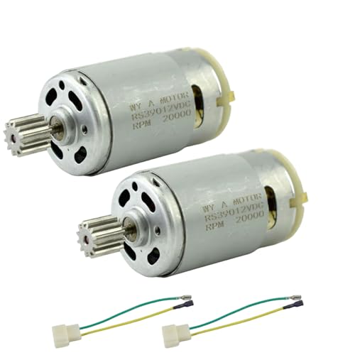 CHANCS 2PCS RS390 Elektromotor DC 12V 20000RPM 12 Zahnrad Motor für Spielzeug Auto Zubehör Dreirad Motorrad Kinderwagen mit Replace RS-380 von CHANCS