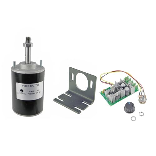 CHANCS 30W Permanentmagnet-Gleichstrommotor CH-3420 24V 7000RPM CW/CCW Reversierbarer elektrischer Getriebemotor Hohe Geschwindigkeit Geräuscharm mit 20A PWM DC Motor Speed Controller mit Halterung CHANCS 30W Permanentmagnet-Gleichstrommotor CH-3420 24V 7000RPM CW/CCW Reversierbarer elektrischer Getriebemotor Hohe Geschwindigkeit Geräuscharm mit 20A PWM DC Motor Speed Controller mit Halterung von CHANCS