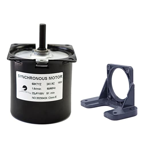 CHANCS 60KTYZ Permanentmagnet-Synchron-Getriebemotor 24V AC 14W 1.5RPM CW/CCW Mini-Elektro-Getriebemotor für Grillgeräte mit Halterung CHANCS 60KTYZ Permanentmagnet-Synchron-Getriebemotor 24V AC 14W 1.5RPM CW/CCW Mini-Elektro-Getriebemotor für Grillgeräte mit Halterung von CHANCS