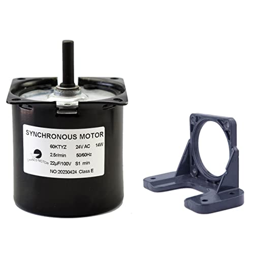 CHANCS 60KTYZ Permanentmagnet-Synchron-Getriebemotor 24V AC 14W 2.5RPM CW/CCW Mini-Elektro-Getriebemotor für Grillgeräte mit Halterung CHANCS 60KTYZ Permanentmagnet-Synchron-Getriebemotor 24V AC 14W 2.5RPM CW/CCW Mini-Elektro-Getriebemotor für Grillgeräte mit Halterung von CHANCS