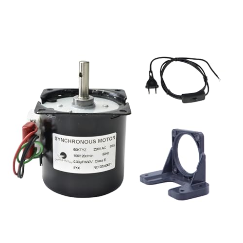 CHANCS Mini-Getriebe mit niedriger Geschwindigkeit 220 V 60KTYZ 100-120 RPM Strom-Verlängerungskabel Motoren Montagehalterung schwarz CHANCS Mini-Getriebe mit niedriger Geschwindigkeit 220 V 60KTYZ 100-120 RPM Strom-Verlängerungskabel Motoren Montagehalterung schwarz von CHANCS