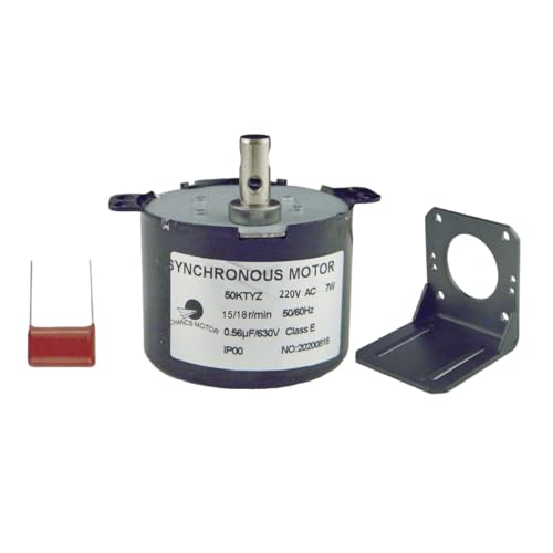 CHANCS Synchrongetriebemotor 50KTYZ 220V 15/18RPM mit niedriger Geschwindigkeit, Mini-Getriebemotor, hohe Härte, Halterung fester Sockel CHANCS Synchrongetriebemotor 50KTYZ 220V 15/18RPM mit niedriger Geschwindigkeit, Mini-Getriebemotor, hohe Härte, Halterung fester Sockel von CHANCS
