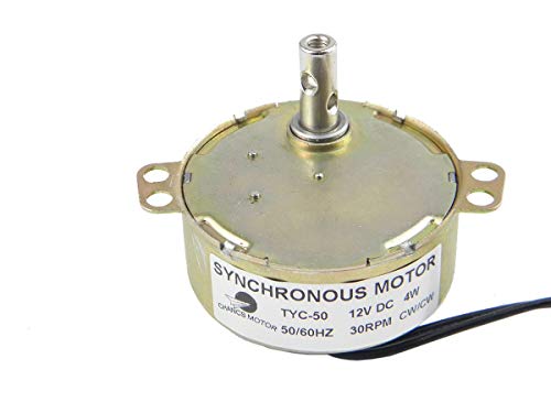 CHANCS Synchronmotor, Plattenspieler Elektromotor Getriebemotor TYC-50 12V DC 30/36RPM Langsamer Motor 4W CW/CCW Richtung für handgemacht, Schulprojekt, Modell oder Führungsmotor von CHANCS