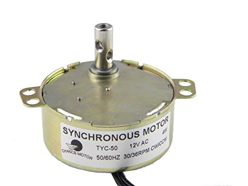 CHANCS Synchronmotor TYC-50 12V AC 30-36RPM CW/CCW 4W Kleiner Elektromotor Drehteller Getriebebox für Mikrowellenherd von CHANCS