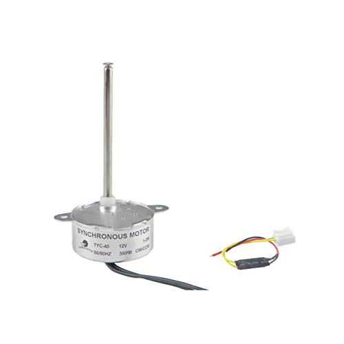 CHANCS TYC40 Synchronmotor Getriebemotor DC 12V 5U/min CW/CCW Innenschraube Schaftlänge 74mm zum Weihnachtsbaum Dekoration von CHANCS