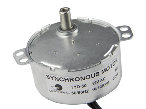 Flache Wellen Synchronmotor TYD-50 AC 12V(Wechselstrom) 10-12RPM Gegen Uhrzeigersinn CCW Bündiger Schaft 11mm 4W Power von CHANCS