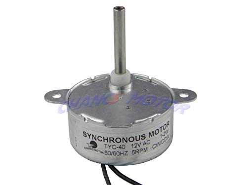 Synchronmotor TYC-40 AC 12V (Wechselstrom) 5RPM CW/CCW 33mm Lange Welle mit Schraubenloch von CHANCS