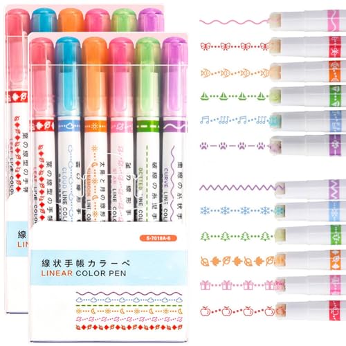 CHANGYUE Border Pen Highlighter Stift Graffiti Stift for Planer Scrapbook School Supplies (b) von CHANGYUE