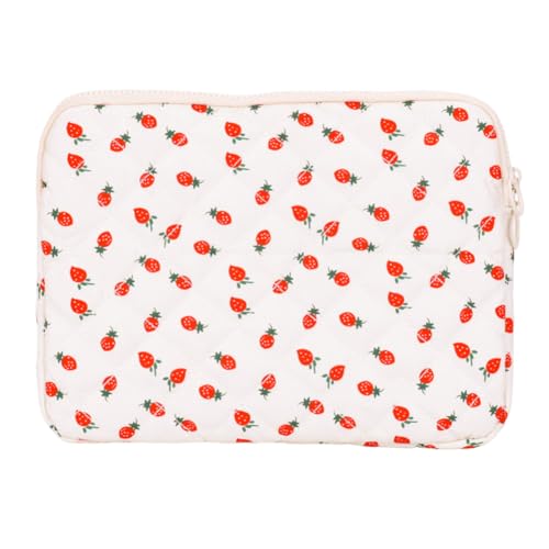 CHANGYUE Soft Quilted Tablet Bag Sticker Laptop -Hülle geschwollener gepolsterter Tasche (Erdbeer) von CHANGYUE