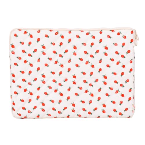 CHANGYUE Soft Quilted Tablet Bag Sticker Laptop -Hülle geschwollener gepolsterter Tasche (Erdbeerl) von CHANGYUE