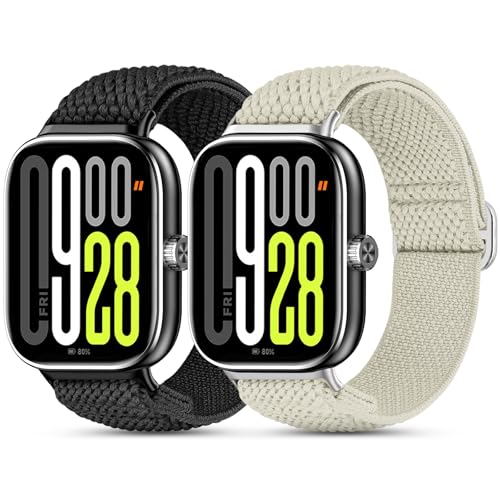CHANRASI Elastisches Armband kompatibel mit Xiaomi Redmi Watch 5/Redmi Watch 4 Damen Herren,2 Stück Verstellbare Dehnbare Armbänder Sport Ersatz Armband für Xiaomi mi Band 9 Pro/8 Pro von CHANRASI