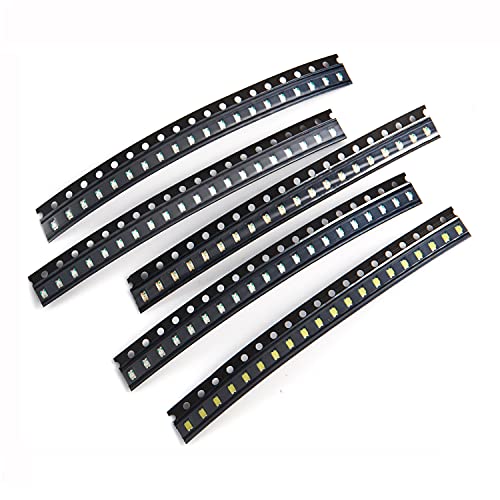 CHANZON (5 Farben x 20 Stück = 100 Stück 0805 SMD LED Dioden lichter Set (Mini Chip 2,0mm x 1,2mm für PCB DC 20mA) Superhelle Glühbirnen Lampen Elektronikkomponenten Leuchtdioden von CHANZON