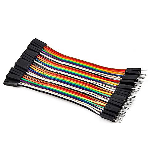 Chanzon 1 x 40 STK. 10cm Male-Female Jumper Wire Kabel Line Connector Ribbon Solderless Mehrfarbig für Arduino Raspberry Pi Elektronisches Steckbrett Protoboard PCB Board von CHANZON