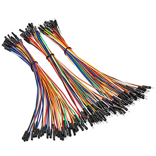 CHANZON 120 STK. (40 STK. x 3 Typen: M-M M-F F-F) 20cm lang Jumper Wire Kabel Connector Kit Male Female Ribbon Solderless Multicolor für Arduino Raspberry Pi Elektronisches Steckbrett Protoboard PCB von CHANZON