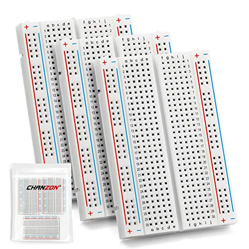 Chanzon 3 x Breadboard mit 400 Tie Points (BB-801) Solderless Prototype Kit PCB Bread Board plus 2 Stromschienen und selbstklebender Rückseite für kleine DIY Arduino Proto Raspberry Pi Projekt von CHANZON