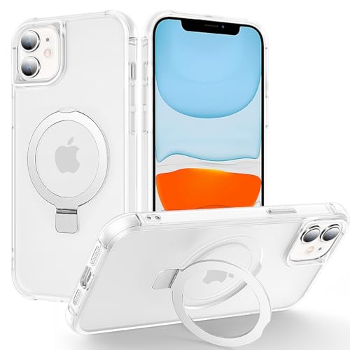 CHAOFEnG Magnetische Schutzhülle für iPhone 11, mit Ständer, militärische Qualität, Falltest, kompatibel mit Magneten, Ring, durchscheinend, schlank, harte Rückseite, weicher Rand, Weiß CHAOFEnG Magnetische Schutzhülle für iPhone 11, mit Ständer, militärische Qualität, Falltest, kompatibel mit Magneten, Ring, durchscheinend, schlank, harte Rückseite, weicher Rand, Weiß von CHAOFEnG