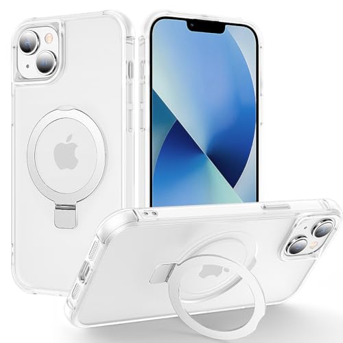 CHAOFEnG Magnetische Schutzhülle für iPhone 13, mit Ständer, militärische Qualität, Falltest, kompatibel mit Magneten, Ring, durchscheinend, schlank, harte Rückseite, weicher Rand, Weiß CHAOFEnG Magnetische Schutzhülle für iPhone 13, mit Ständer, militärische Qualität, Falltest, kompatibel mit Magneten, Ring, durchscheinend, schlank, harte Rückseite, weicher Rand, Weiß von CHAOFEnG