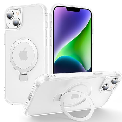 CHAOFEnG Magnetische Schutzhülle für iPhone 14 Plus, mit Ständer, militärische Qualität, Falltest, kompatibel mit Magneten, Ring, durchscheinend, schlank, harte Rückseite, weicher Rand, Weiß CHAOFEnG Magnetische Schutzhülle für iPhone 14 Plus, mit Ständer, militärische Qualität, Falltest, kompatibel mit Magneten, Ring, durchscheinend, schlank, harte Rückseite, weicher Rand, Weiß von CHAOFEnG